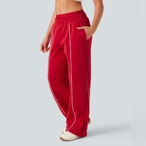 HALARA Red Joggers with White Trim